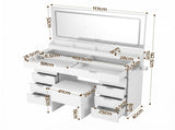 Artiss Dressing Table Makeup Vanity Desk Large LED Mirror 10 Drawers Power Outlet Hair Dryer Holder FUR-V-DRESS10-WH-ABC