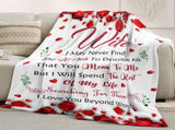 Romantic Rose Print Fleece Blanket for Wife, Soft Cozy Throw for Valentines Day Anniversary V1107-CS-QZMTD