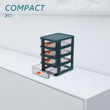 Green Plastic Storage Organizer with Multiple Drawers for Desk, Kitchen, and Home Use V1369-AZ3-W-14252