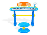 Keezi Kids Piano Keyboard 37 Keys Electronic Musical Instrument Set w/ Stool Microphone KPK-37-BL