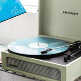 Crosley Voyager Bluetooth Portable Turntable Crolsey Asheville Stand Bundle - Sage V398-CR8017BMS-SA4