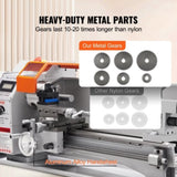 Mini Metal Lathe Machine, 180 x 400 mm, 800W Precision Benchtop Power Metal Lathe, 150-2500 RPM V952-BZDMNJSCCSFWSEYI0V3