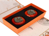 2pcs Tea Storage Pot Ceramics Persimmon Coffee Nut Sealed Containers Kitchen Decoration V1294-YM0901-3117210010111