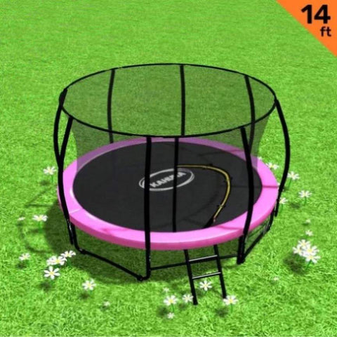 Kahuna Trampoline 14 ft Round Outdoor - Pink TRA-KAH-14-PK