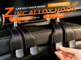 Car Seat Back Double Hook, Universal Premium Stitched Leather and Aluminum-Magnesium Alloy Double V1258-DP02-F-45