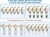 44 Pack Curtain Rings with Eyelets, Metal Drapery for Pinch Pleat Curtains, Drape Ring 1.5 Inch I D, V1259-DP01-A-4349