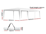 Instahut Gazebo 3x9 Wedding Party Marquee Tent Outdoor Event Camping Shade White GAZEBO-WED-T-FG-3X9-WH