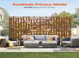 Metal Privacy Screen, 120 x 193cm, Outdoor Privacy Screens 3-Panel, Freestanding Outdoor Divider V952-DLSHWYSPMJS7ZTJD3V0