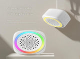 Soft Sleep Aid combination - White Noise Machine with 7-Colour Night Light and Black Spandex Eye V888-ELOSUNG53668
