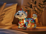 Rainbow Pup Lamp - 3D Retro Stained Resin West Highlands Lamp USB Powered, Art Night Light for V1366-AZ2-W-26857