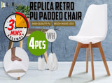 4X Retro Dining Cafe Chair Padded Seat WHITE V274-FT-J900-WH4