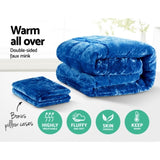 Giselle Bedding Faux Mink Quilt Blue Queen QUILT-FM-TEAL-Q