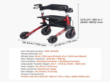 Rollator Walker with Seat for Seniors, Ultra Compact 3-Fold Rolling Walker, Lightweight Aluminum V952-XSZXQHSLHJQ1YKA5J001V0