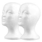 Cheers.US 2 Pieces/Set Styrofoam Head Female Foam Wig Head Mannequin Manikin Cosmetics Model Head V1370-AZ4-17357