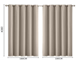 2x Blockout Curtains Panels 3 Layers Beige CD1003-180X230-BE_NZ