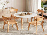 Artiss Round Dining Table and Chairs Set 5 PCS, 108cm Compact Kitchen Table Set with Solid Pine Wood DSET-TAB01-RUB-WDX4