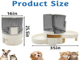 Pet Water Food Dispenser, 2 in 1 Large Capacity Translucent Automatic Cat Water Food Dispenser Pet V1369-AZ3-W-00875