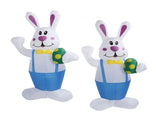 Inflatable Bunny Yard Decoration 6.2ft with LED Lighting Cute Easy Setup Blow Up Outdoor Decoration V1294-YM0901-3115230113713