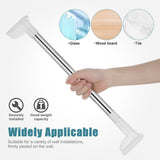 Adjustable Stainless Steel Closet Rods, No Drilling Required, White, 2 Pieces, and Easy Installation V1370-AZ4-14777