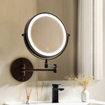 Embellir Extendable Makeup Mirror 10X Magnifying Double-Sided Bathroom Brown MM-E-EXTEN-10X-LED-7IN-BR