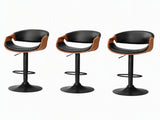 Artiss Bar Stools X3 Kitchen Counter Chair Gas Lift Swivel PU Ambrus Black BA-TW-8078-BKX3
