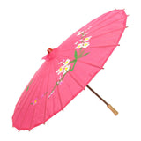 12x PARASOL UMBRELLA Chinese Japanese Bamboo Flower Pattern 80cm Large BULK - Hot Pink V563-BR-12PARUMBRLA-HPINK