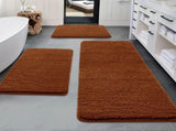 Soft Memory Foam Non-Slip Bathroom Rug Set, Plush Bath Mat Three Piece, Highly Absorbent Comfortable V1192-AZ-W-24647
