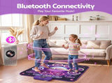 Keezi Dance Mat Toy for Kids Age 3-12 Electronic Dance Pad with Bluetooth 4 Game Modes Purple DMAT-SINGLE-BT-PK