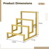 2PCS Purse Display Racks, 3-layer Wallet Display Stands, Gold Metal Clutch Purse Organizers for V1369-AZ3-W-08805