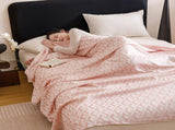Pink Diamond Pattern Bamboo Fiber Summer Cooling Blanket 200230cm for Bed Sofa Air Conditioned Room V888-ELOSUNG54964-2