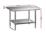 Cefito 914x762mm Stainless Steel Kitchen Bench 430 SSKB-430S-36-30