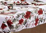 100% Cotton Ashdene Poinsettia Festive Christmas Holiday Tablecloth 150 x 230 cm V442-LDE-TABLEC-POINSETTIA230CM-MULTI-RE