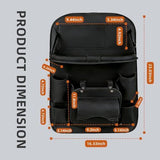 3.15"D x 17.7"W x 25.2"H Universal Premium Leather Foldable Backseat Organizer with Table Tray, V1107-799-14372-BEG-1PACK