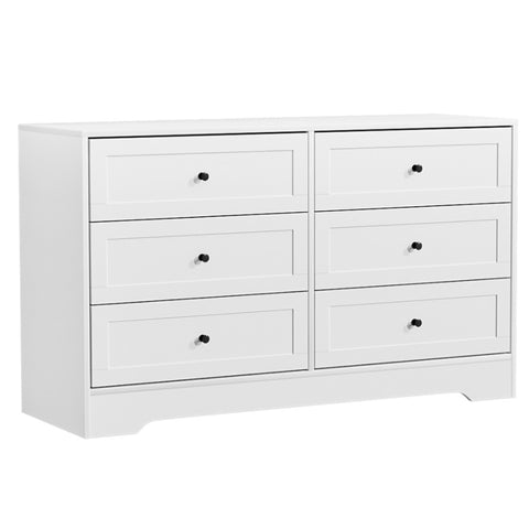 Artiss 6 Chest of Drawers - LEIF White FUR-U-CDR-6D-WH-AB