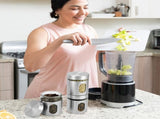 6 Pack 20 oz Stainless Steel Glass Kitchen Canisters Set, Airtight Food Storage Containers with V1258-DP02-C-2175