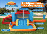 Keezi Inflatable Kids Pool Play Park Jumping Castle Volleyball Net with Blower Balls 4mx4.37m IOT-PARK-2746