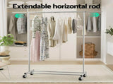 Artiss Clothes Rack Airer Rail Coat Stand Adjustable Hanger HANGER-157H-S-SI