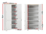 Artiss 2x Buffet Sideboard Pantry Cabinet Cupboard 6-Tiers Storage Shelves BERNE FURNI-P-MED-01-WH-ABX2