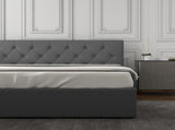 Milano Capri Luxury Gas Lift Bed With Headboard - Grey No.28 - Double ABM-10001605