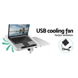 Artiss Laptop Desk Table Fan Cooling White 60CM LA-DESK-GEN-L2-WH