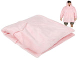 Hooded Blanket Fleece Flannel Hoodie Warm Clothes with Pocket Oversized Free SizePink V1294-YM0901-3117200157812