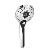 Digital Display Handheld Shower Head with 3-color Temperature Control LED Light 3 Spraying Mode V1294-YM0727-JY08639