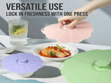 Food-Grade Silicone Stretchable Sealing Lids Set of 5 Leak-Proof Reusable Covers for Bowls, Cups, V1341-ZY-2DTLEPHK-MULTICOLORB