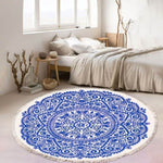 SOGA 120cm Mandala Round Tapestry Indian Area Rug for Living Room Lounge, Anti-slip Doormat, Home CARPETXLS56