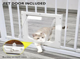 Alston 76cm Tall Baby Pet Security Gate Safety Adjustable Width with Cat Door for House Doorways V985-CATDOORGATE