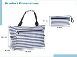 Beach Tote Bag, Large Capacity Foldable Beach Tote Bag for Women, Beach Bag with Zipper, Wet Pocket, V1192-AZ-W-18363