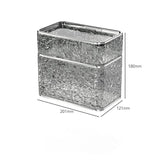 2PCS Stylish Double-Layer Transparent Grey Wave-Textured Tissue Box Holder - Stylish Bathroom V888-ELOSUNG18354