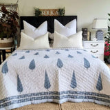 Kolka Pine Tree Reversible Quilt - Grey V563-0033