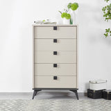 Tallboy with 5 Storage Drawers MDF Combination of Champagne and Black Colour V43-TBY-MAXL