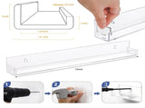 6 Pack Invisible Acrylic Floating Bookshelf for Kids Room,15 inch Clear Nail Polish Rack Wall V1366-AZ2-W-04774